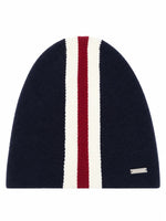 Navy Blue Striped Beanie Cap 1