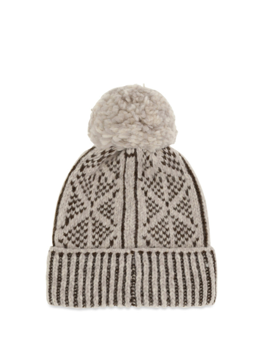 Beige Knitted Beanie Cap 2