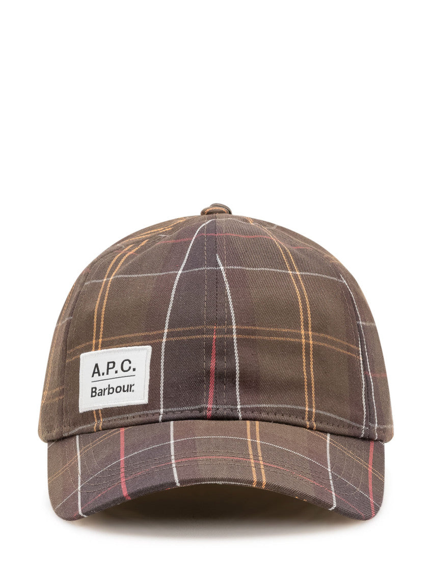 Brown Check Baseball Cap 1