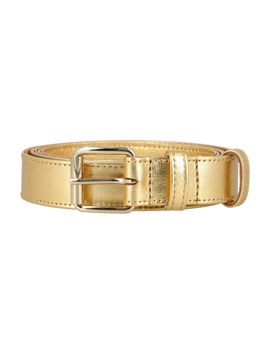 Golden Logo Buckle Belt 1
