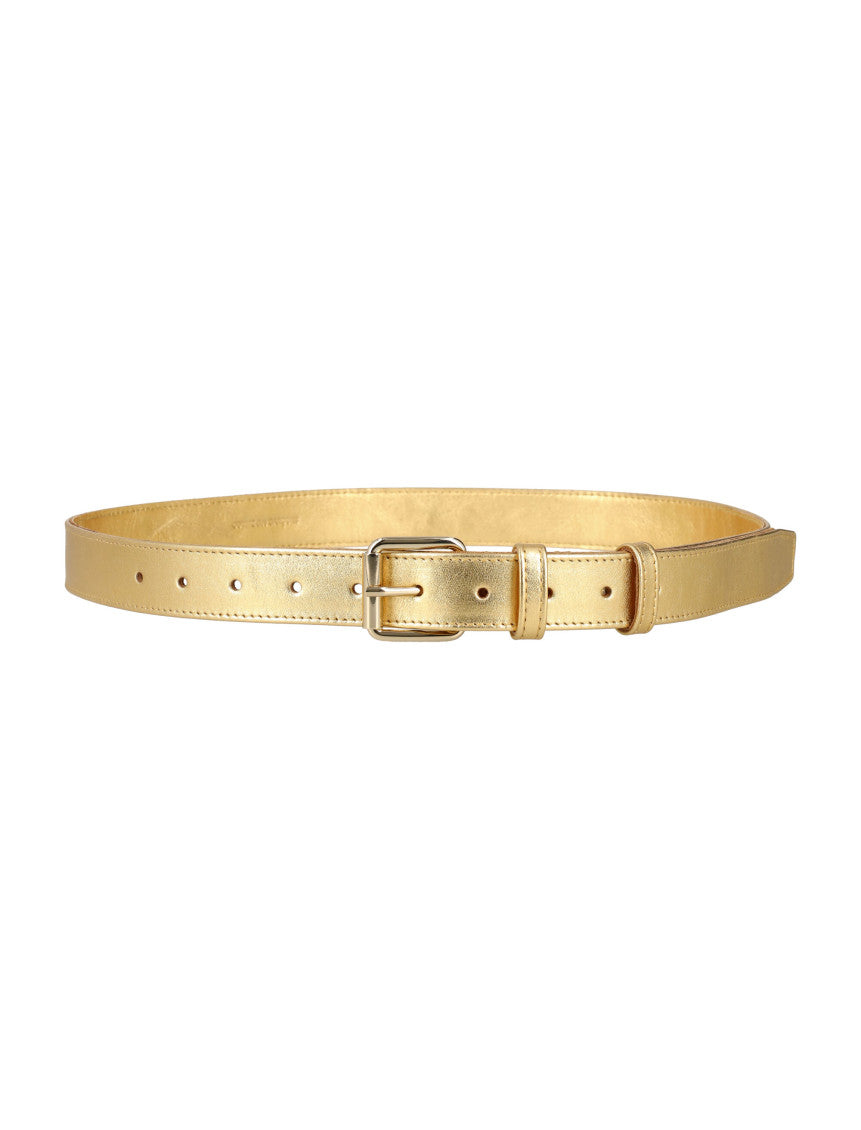 Golden Logo Buckle Belt 2