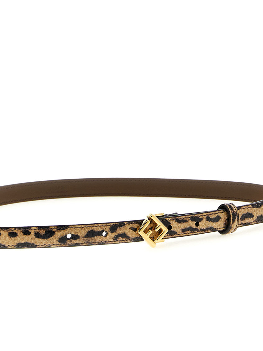 Brown Printed Logo Buckle Belt 3