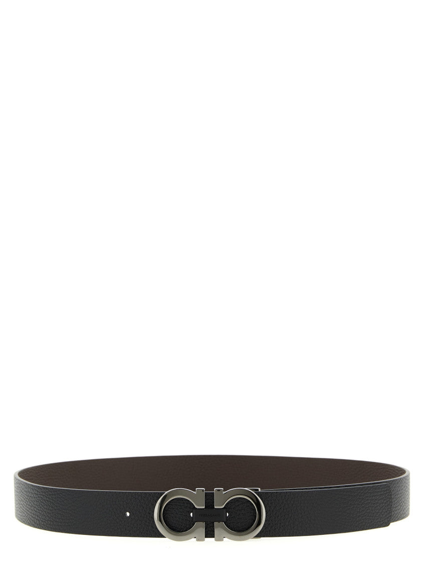 Black Gancini Buckle Reversible Belt 1