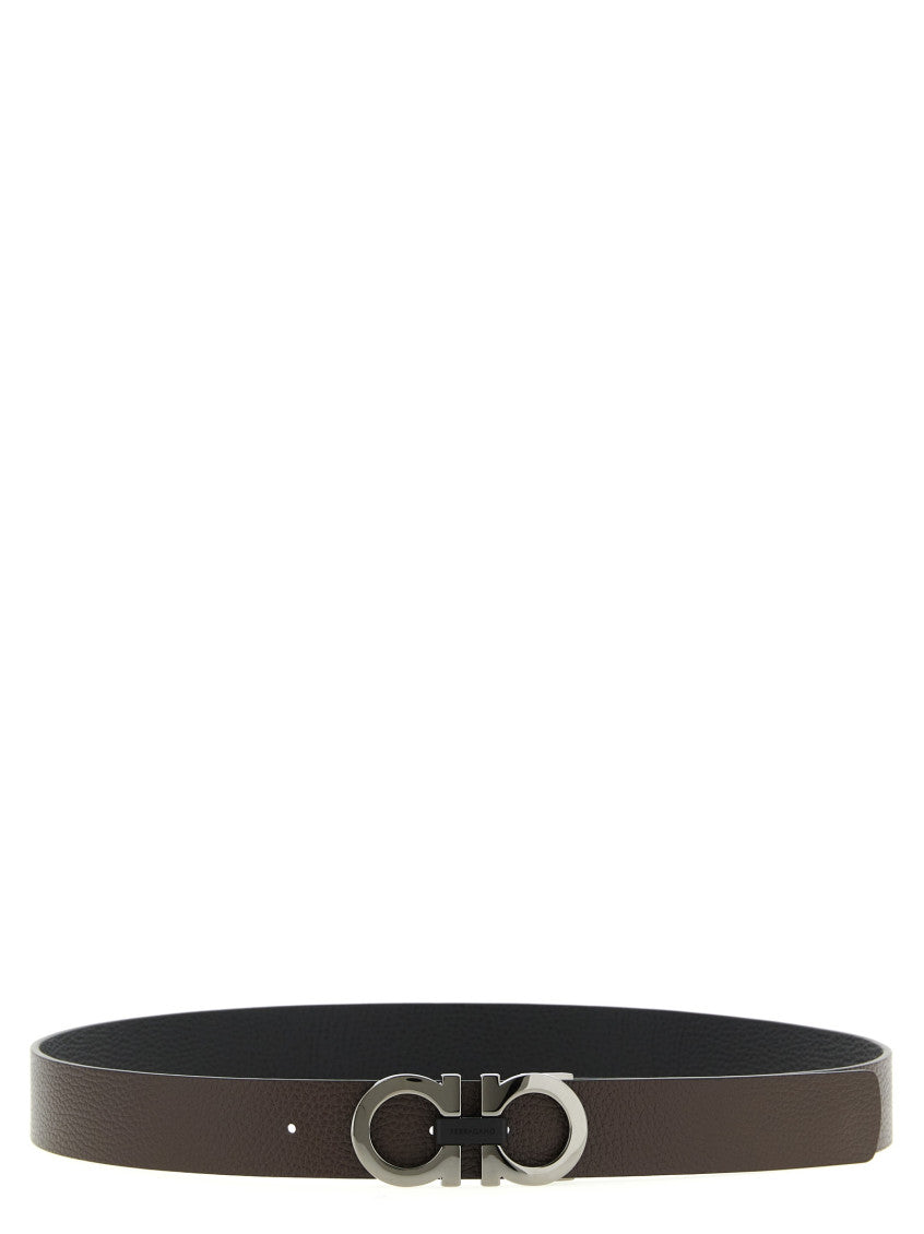 Black Gancini Buckle Reversible Belt 2