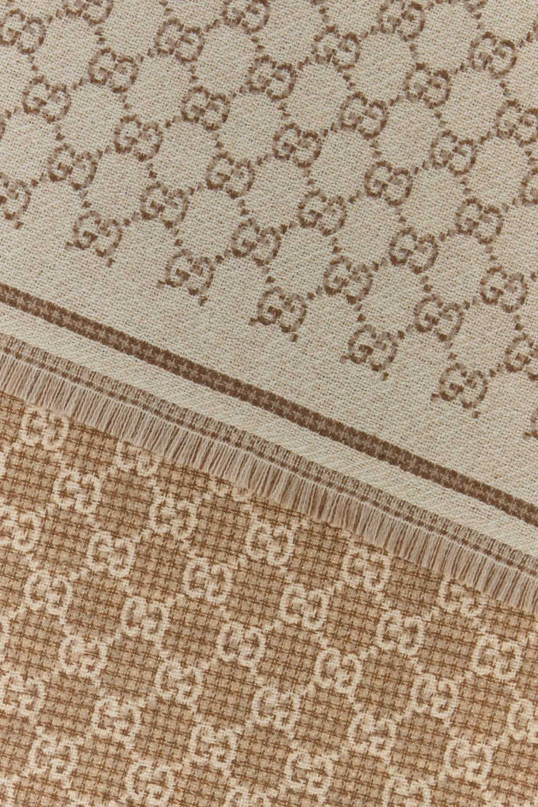 Beige Signature Wool Scarf 2