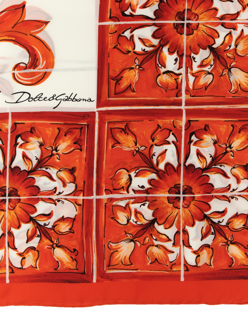 Orange Maiolica Printed Scarf 2