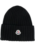 Black Logo wool beanie 1