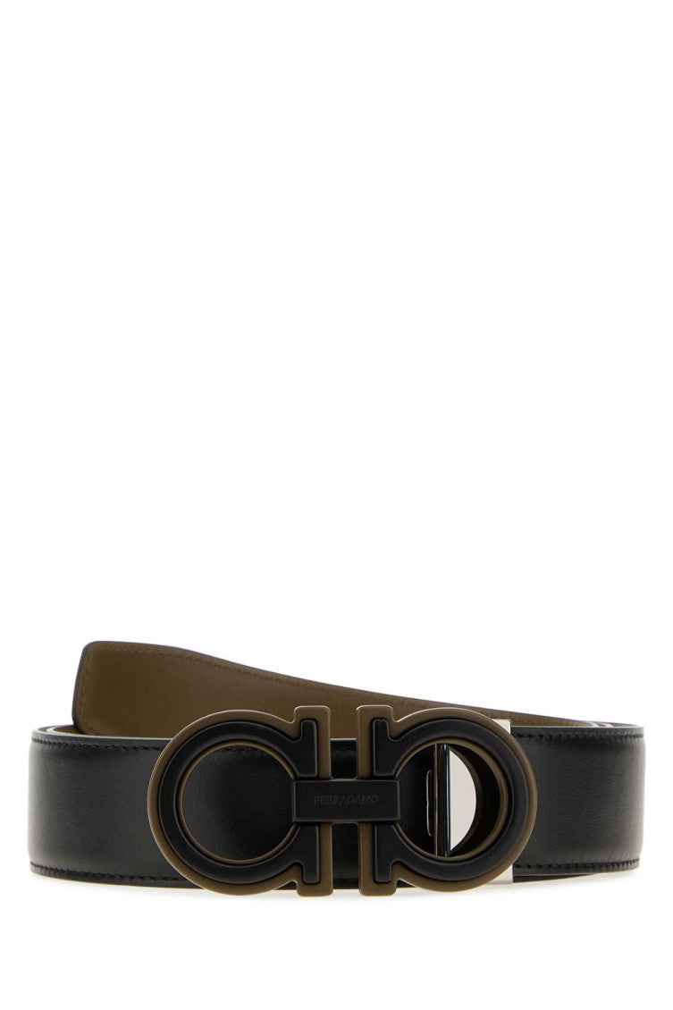 Black Solid Reversible Belt 1