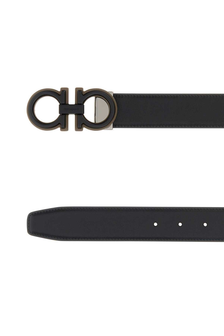 Black Solid Reversible Belt 2