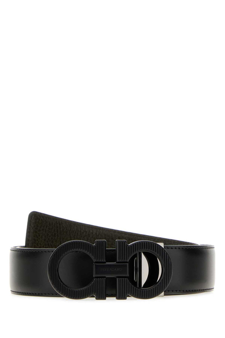 Black Solid Reversible Belt 1