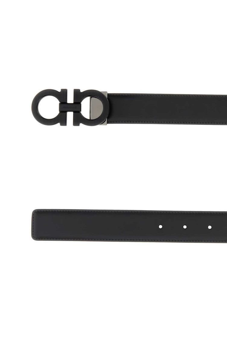 Black Solid Reversible Belt 2