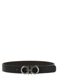 Black Gancini Solid Reversible Belt 1