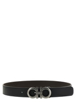 Black Gancini Solid Reversible Belt 1