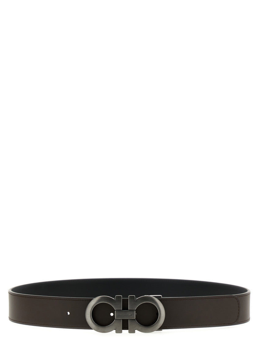Black Gancini Solid Reversible Belt 2