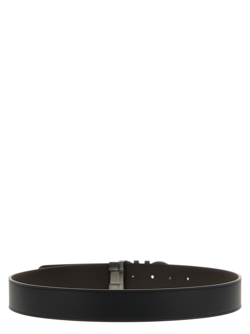 Black Gancini Solid Reversible Belt 3