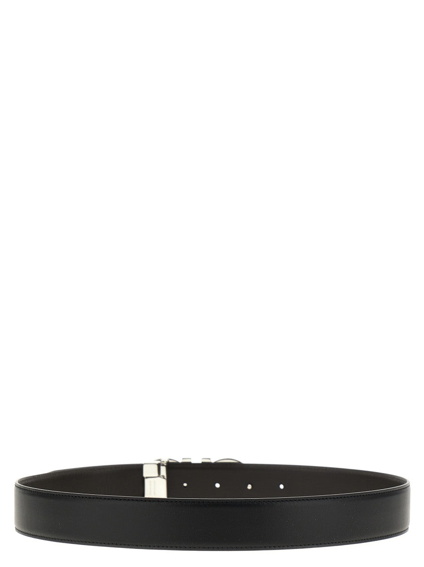 Black Gancini Solid Reversible Belt 2