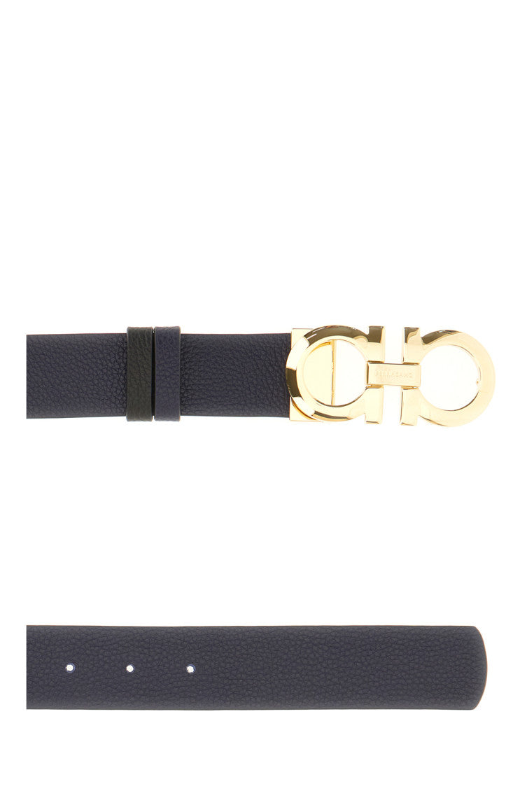 Navy Blue Textured Reversible Belt 2