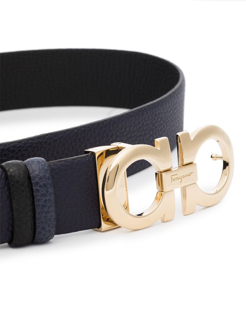 Navy Blue Textured Reversible Belt 3
