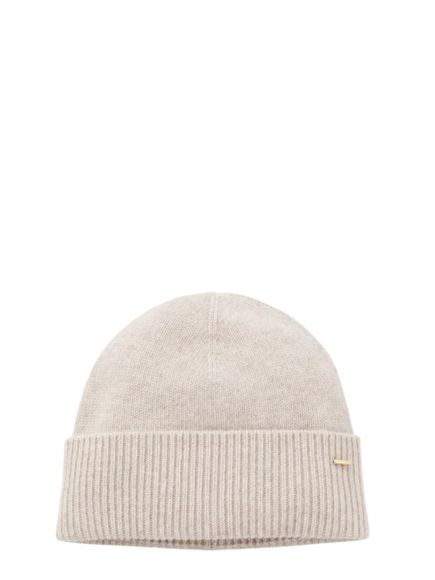 Beige Logo Beanie Cap 1