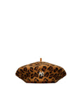 Beige Animal Print Beret Hat 1