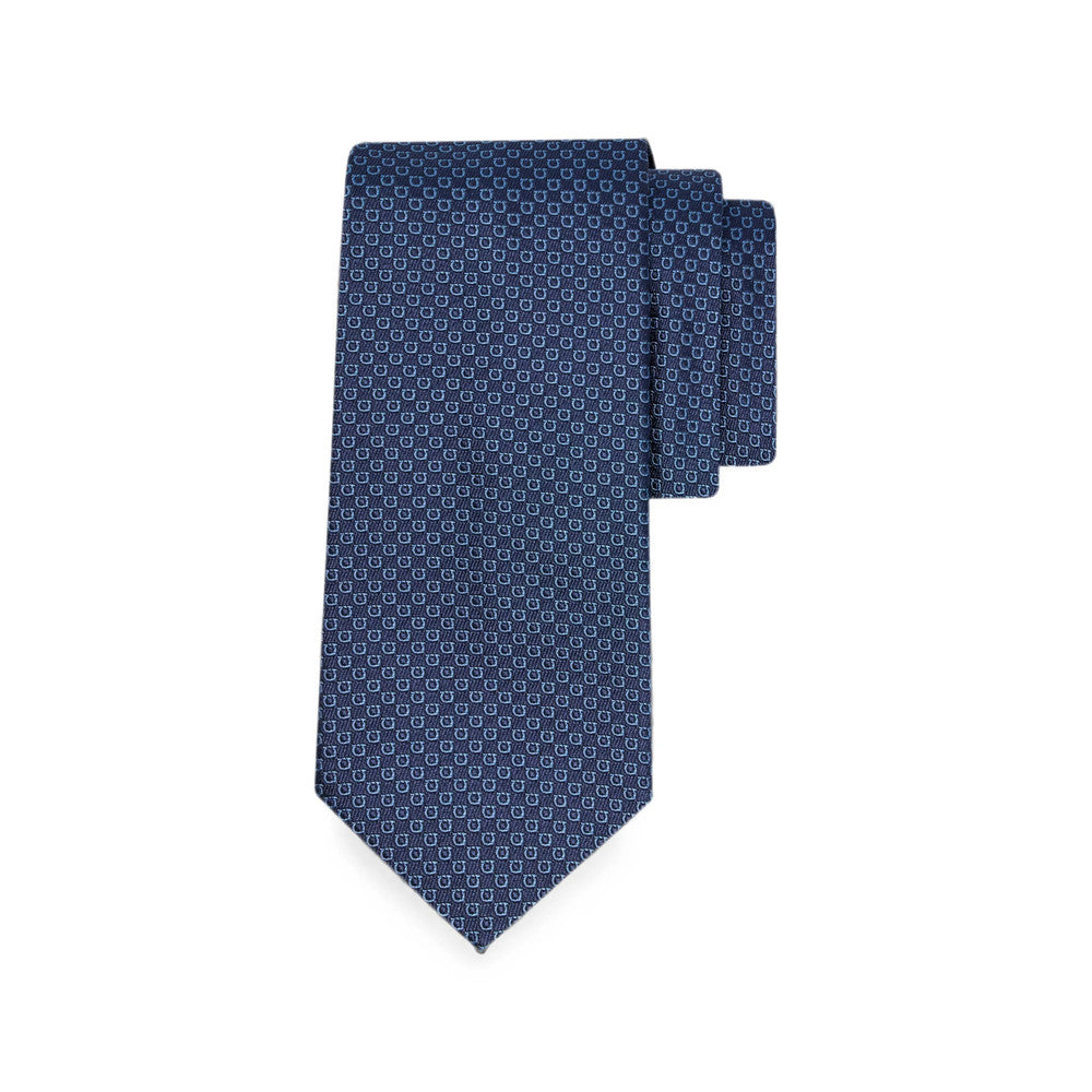 Blue Gancini Geometric Print Tie 1