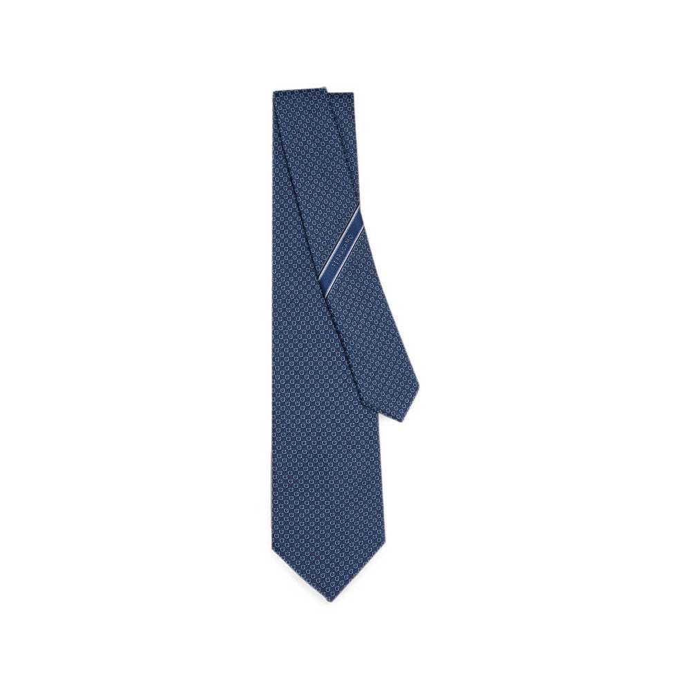 Blue Gancini Geometric Print Tie 3