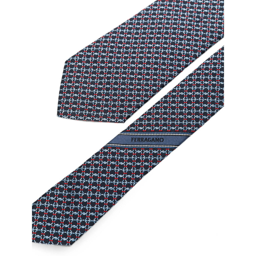 Blue Gancini Logo Printed  Tie 2