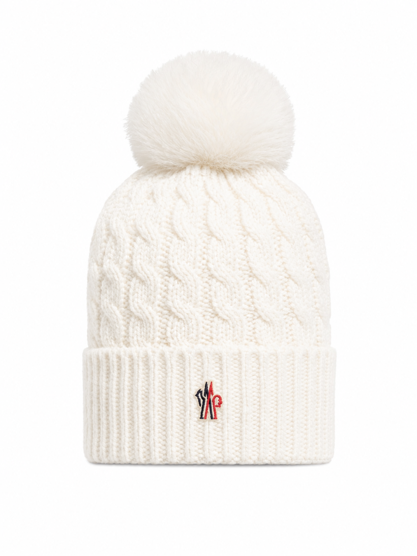 White Logo Beanie Cap 1