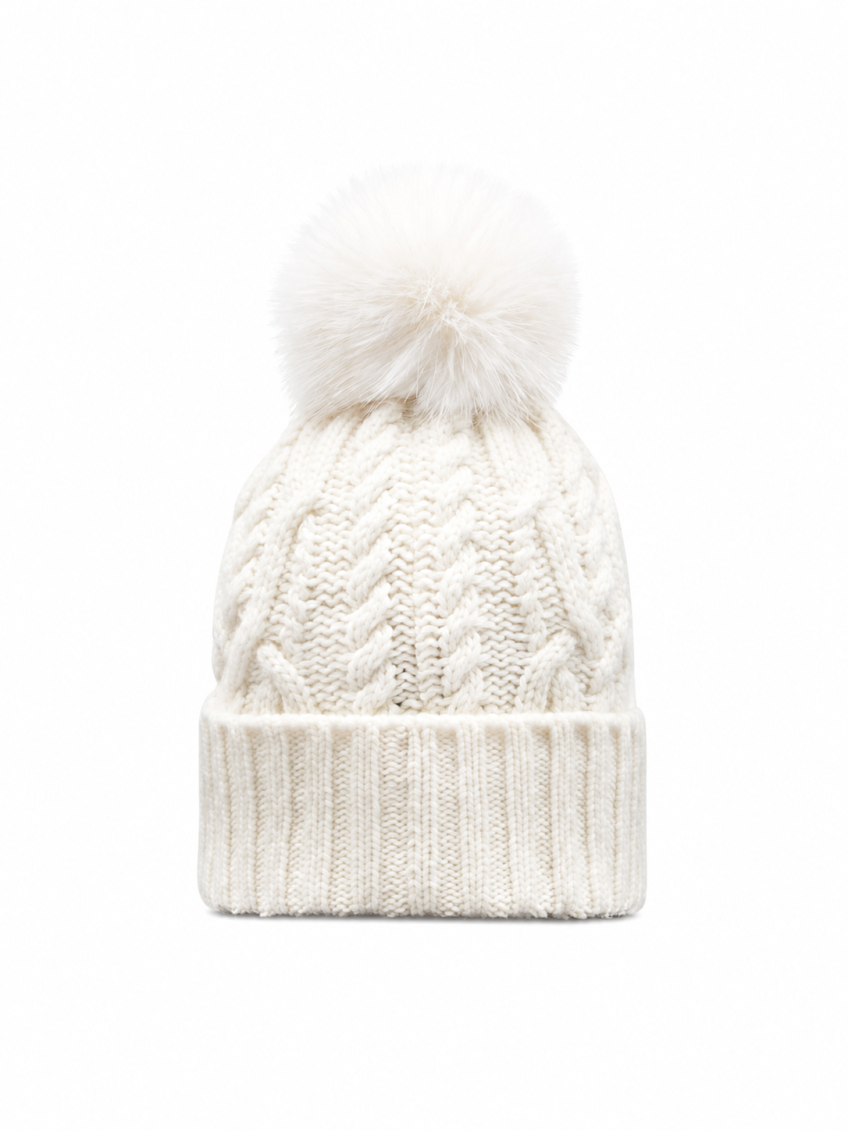White Logo Beanie Cap 2