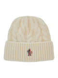 White Cable Knit Beanie Cap 1