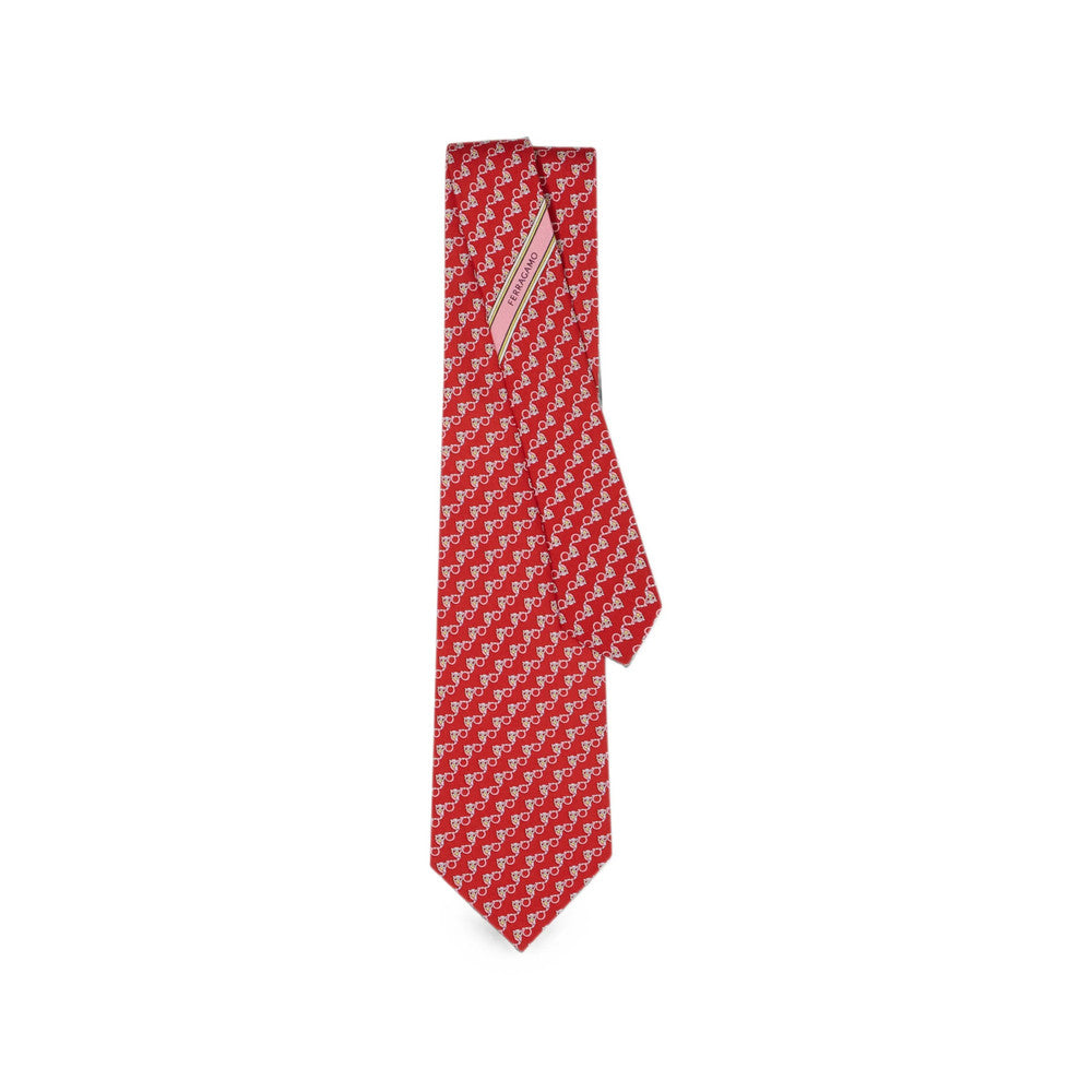 Red Gancini Graphic Printed Tie 2