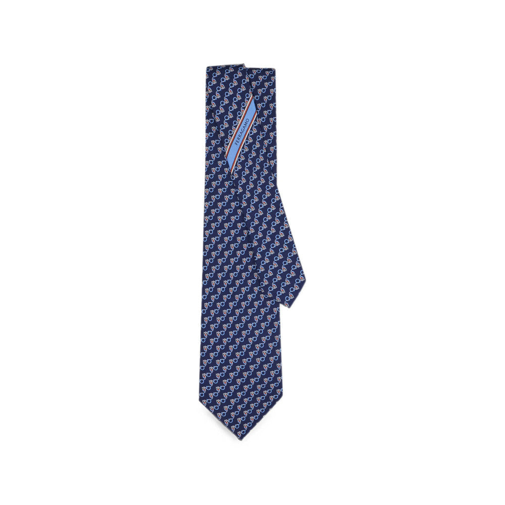 Blue Gancini Graphic Print  Tie 1