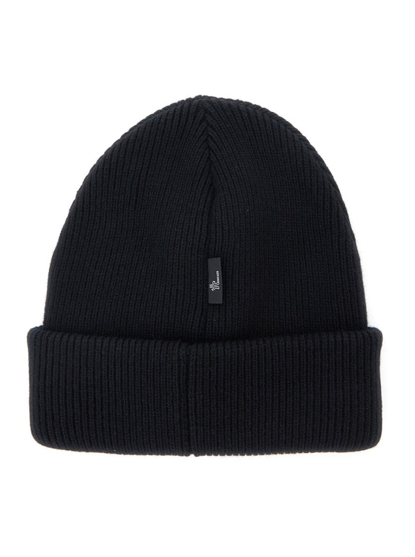 Black Logo Knitted Beanie Cap 2