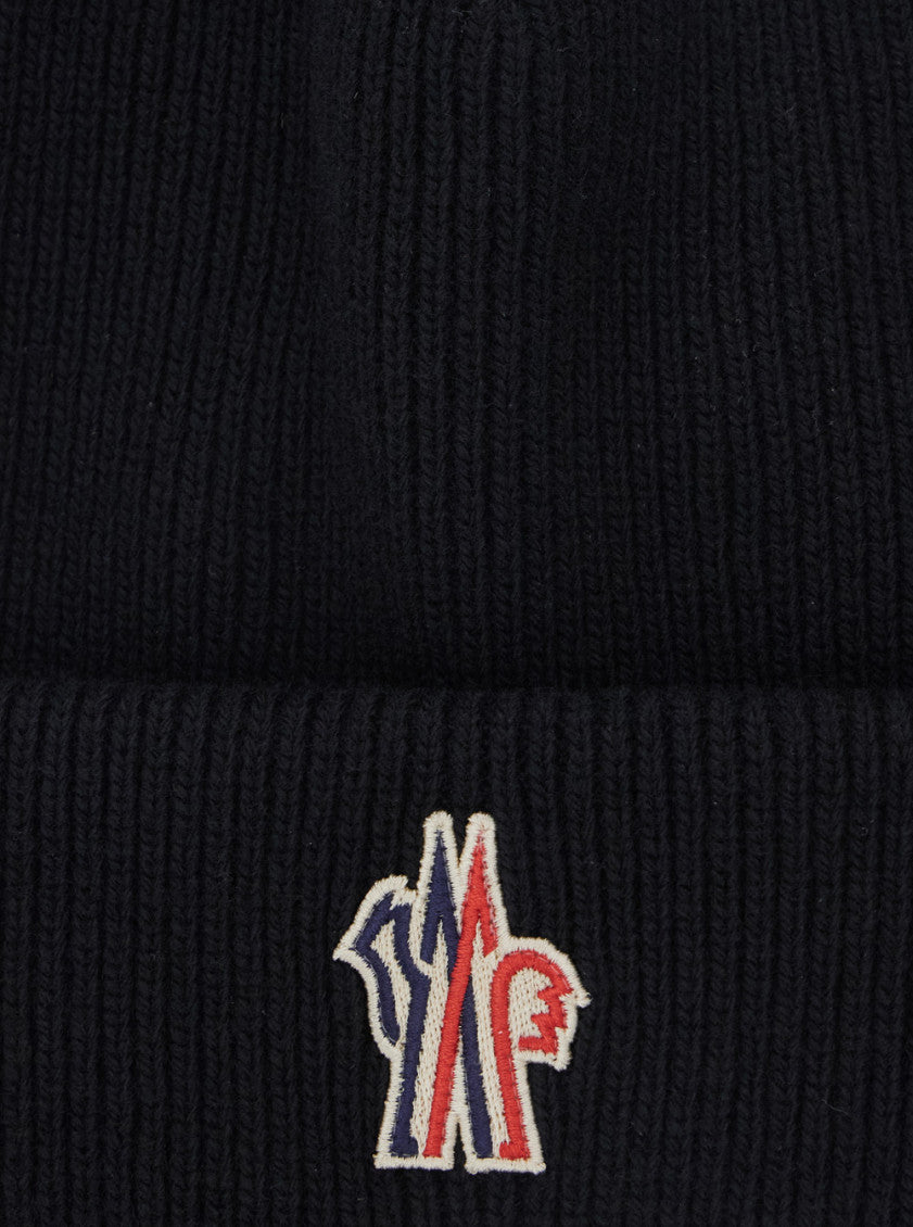 Black Logo Knitted Beanie Cap 3
