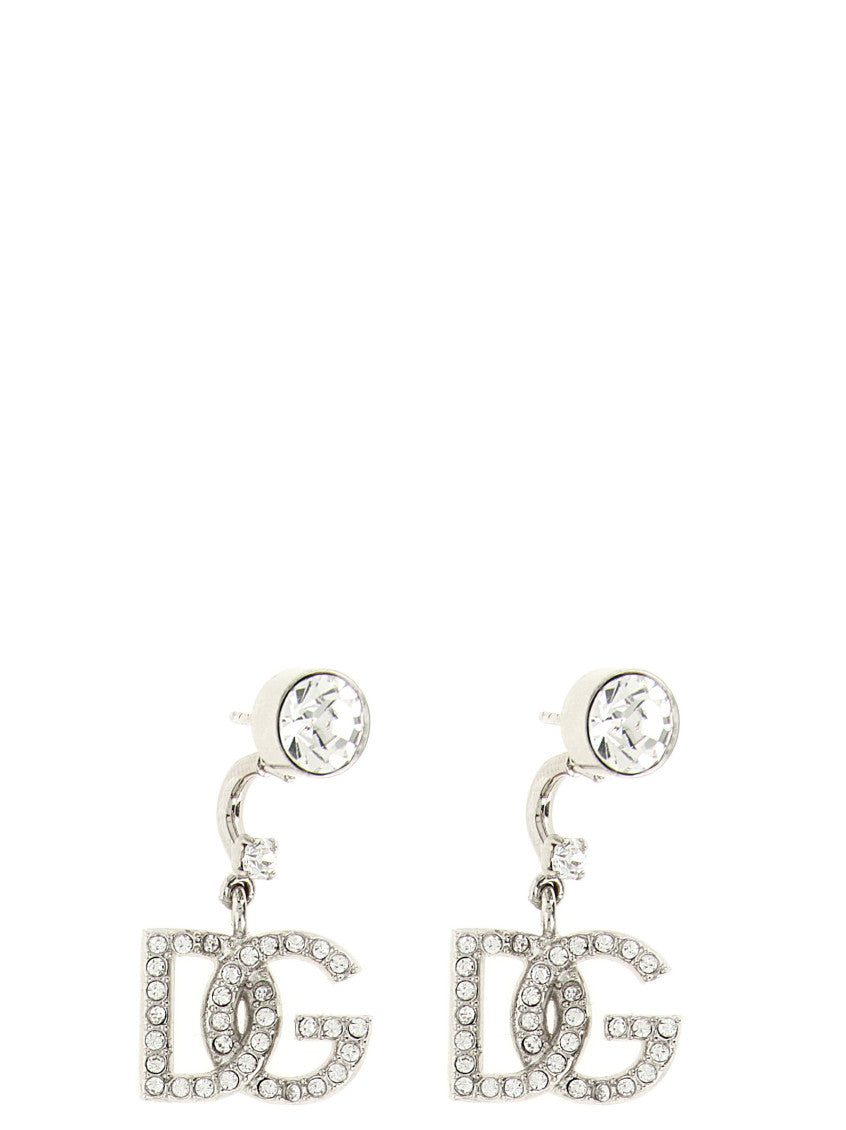 Silver Holiday Logo Drop Earrings 1
