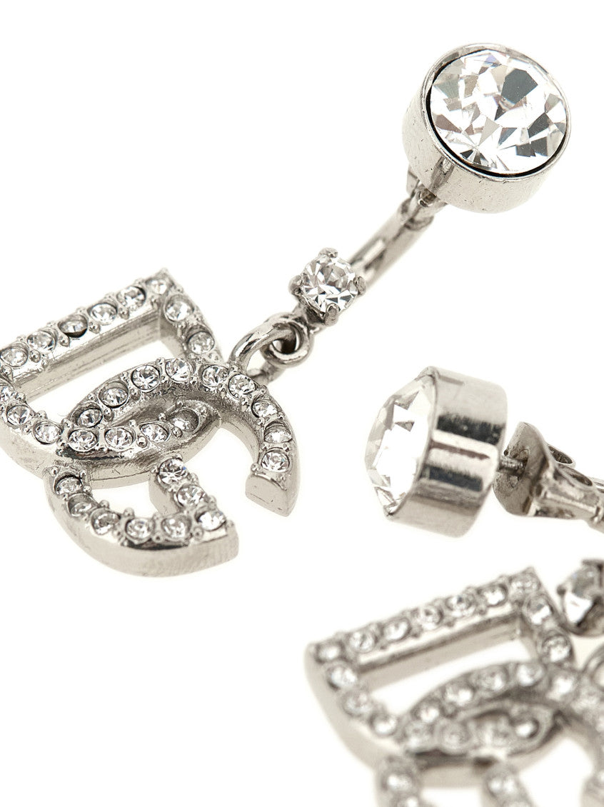Silver Holiday Logo Drop Earrings 2