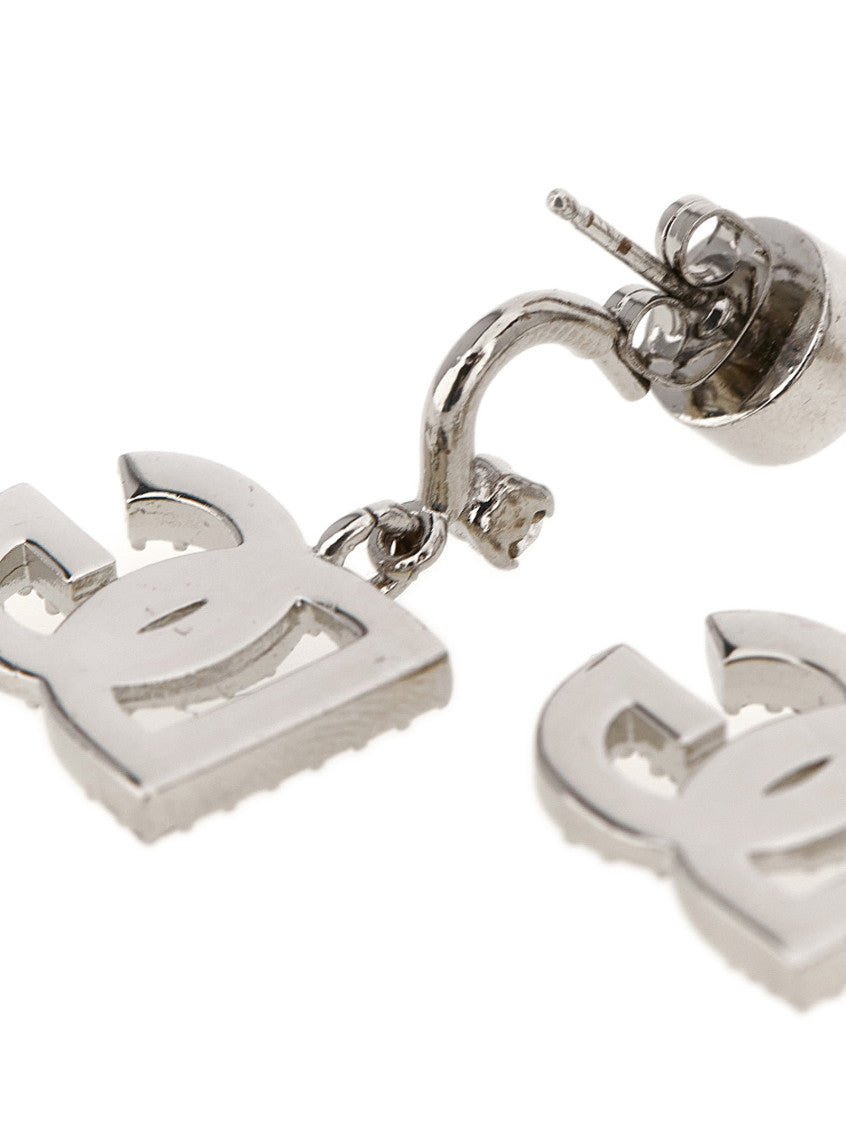 Silver Holiday Logo Drop Earrings 3