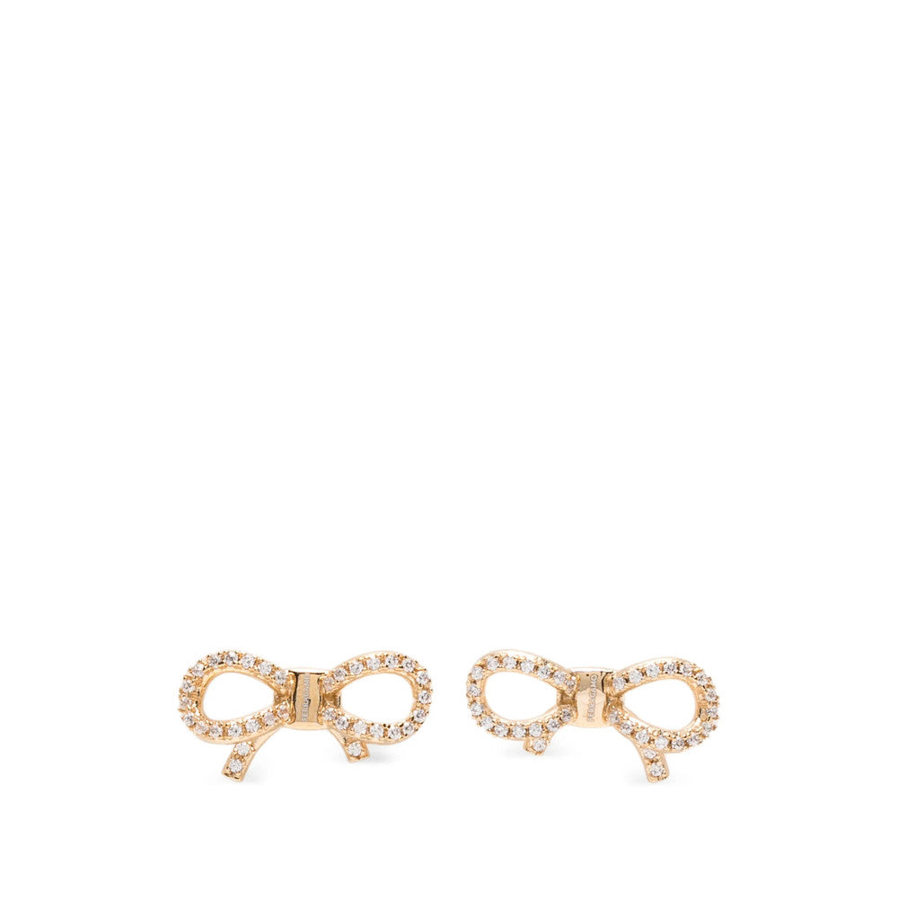 Golden Logo Bow Stud Earrings 1