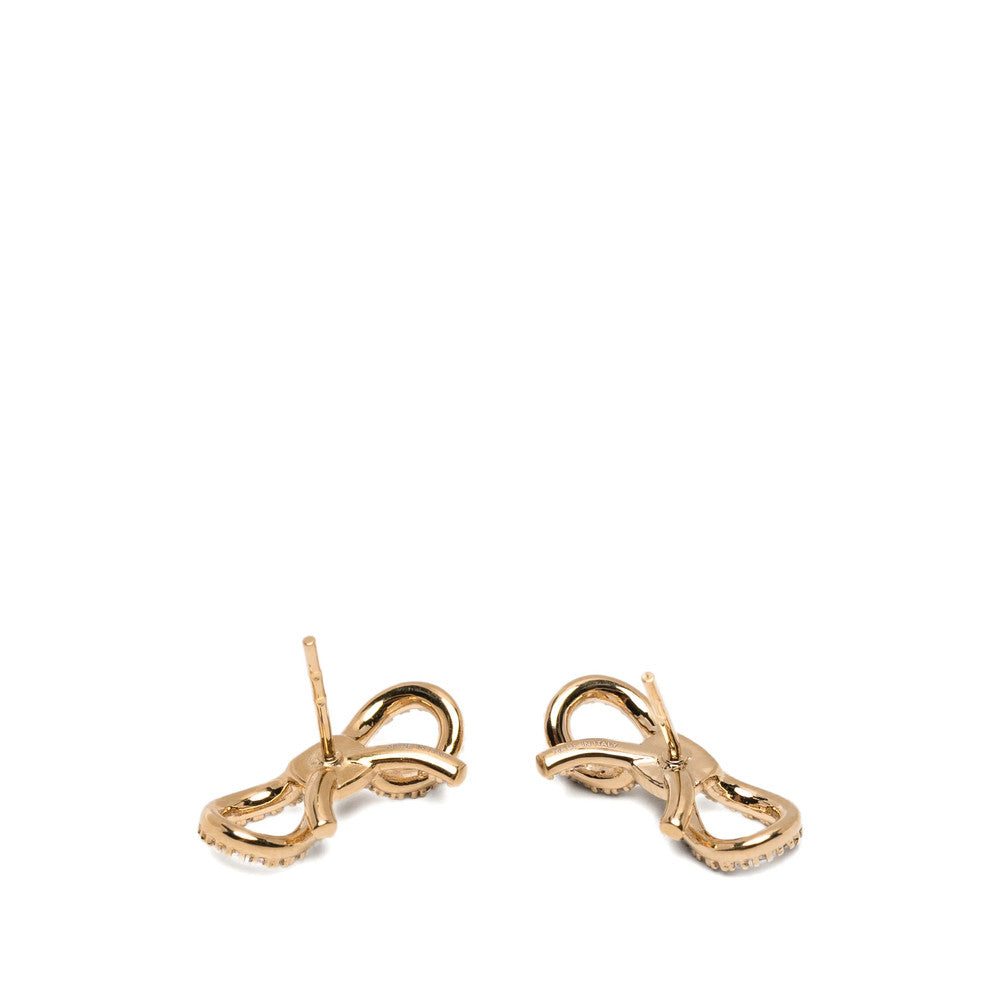 Golden Logo Bow Stud Earrings 2