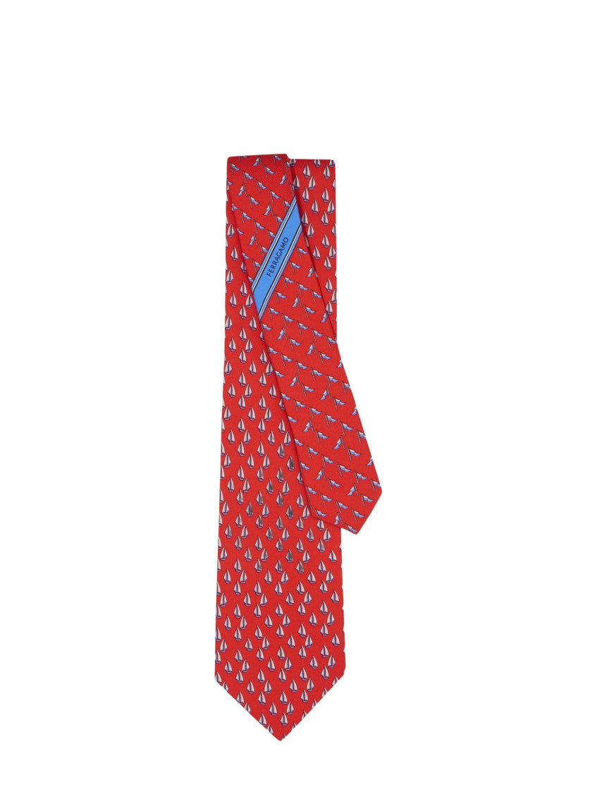 Red Printed Tie 1