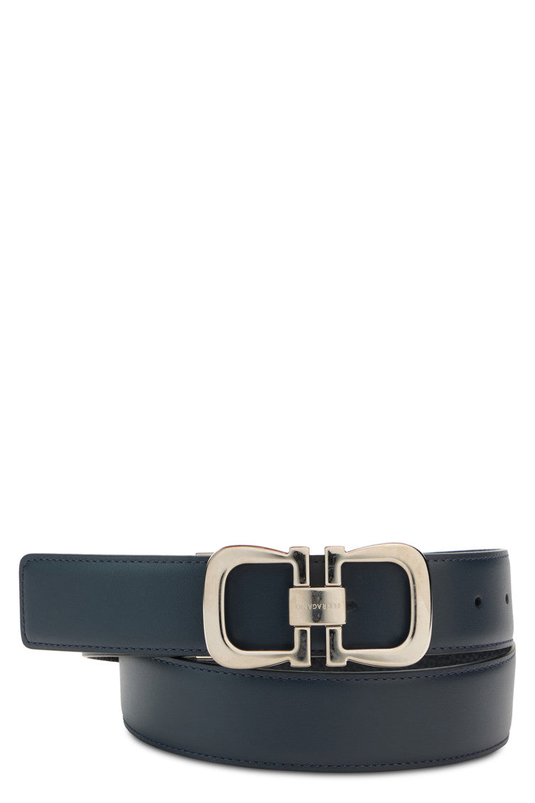 Navy Blue Logo Buckle Belt 1