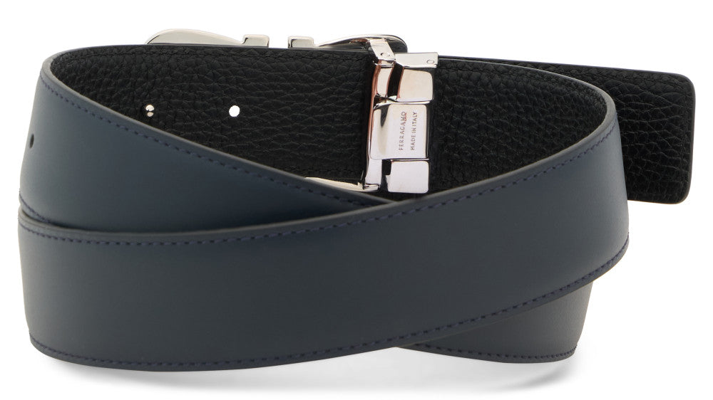 Navy Blue Logo Buckle Belt 2