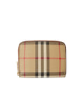 Beige Check Zip Wallet 1