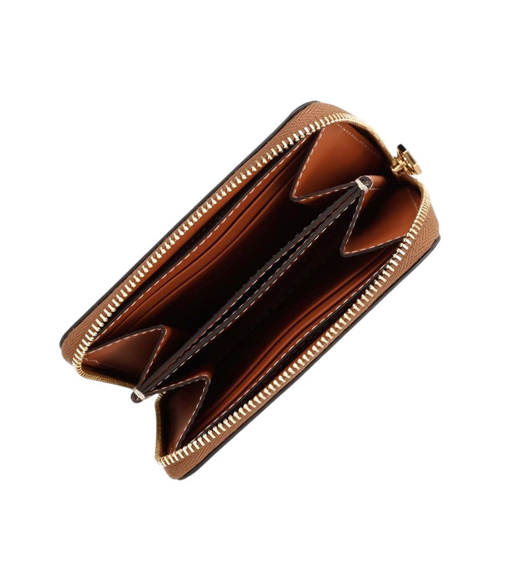 Beige Check Zip Wallet 3
