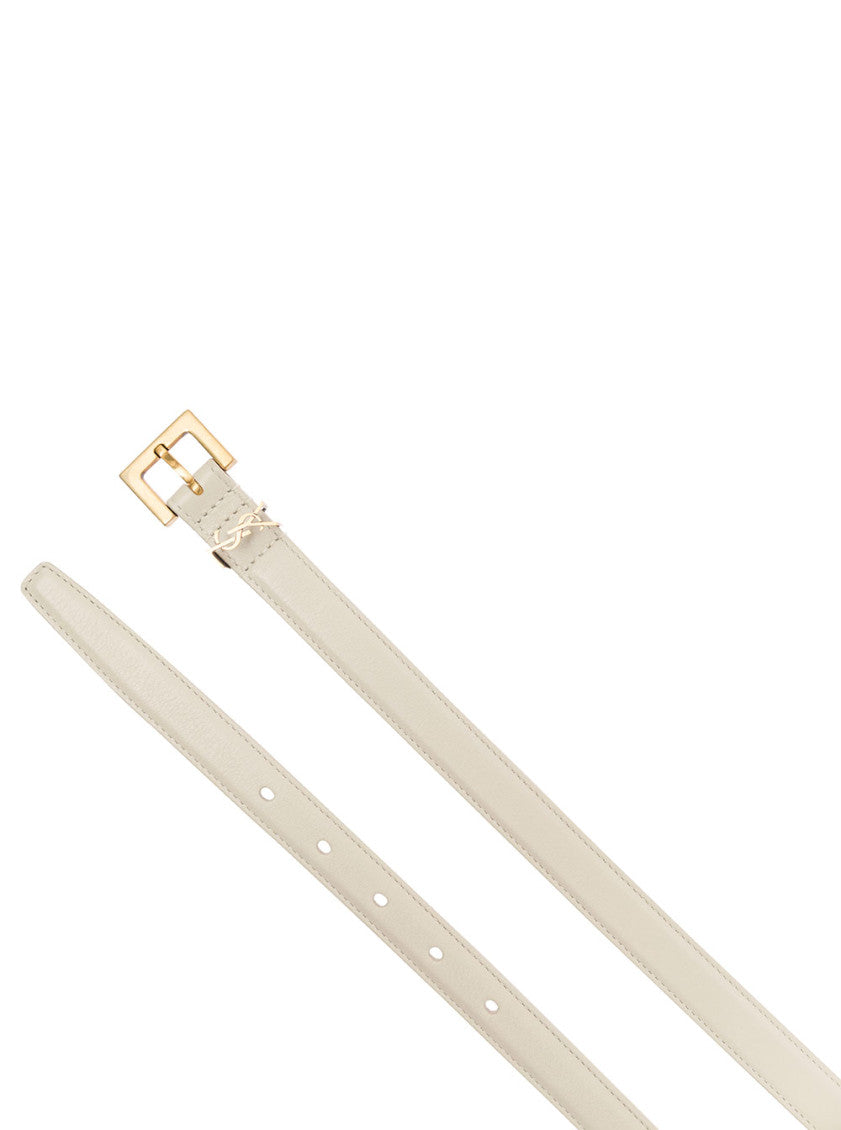 White Logo Buckle Belt 3