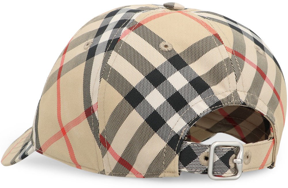 Beige Logo Checks Baseball Cap 3