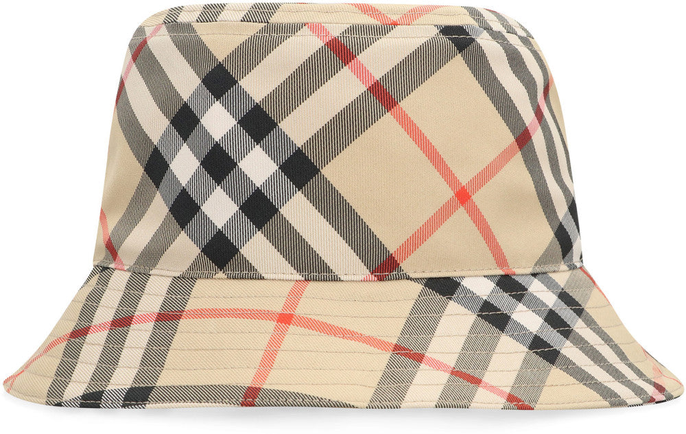 Beige Logo Checks Bucket Hat 2