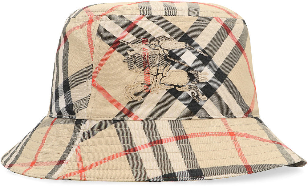 Beige Logo Checks Bucket Hat 3