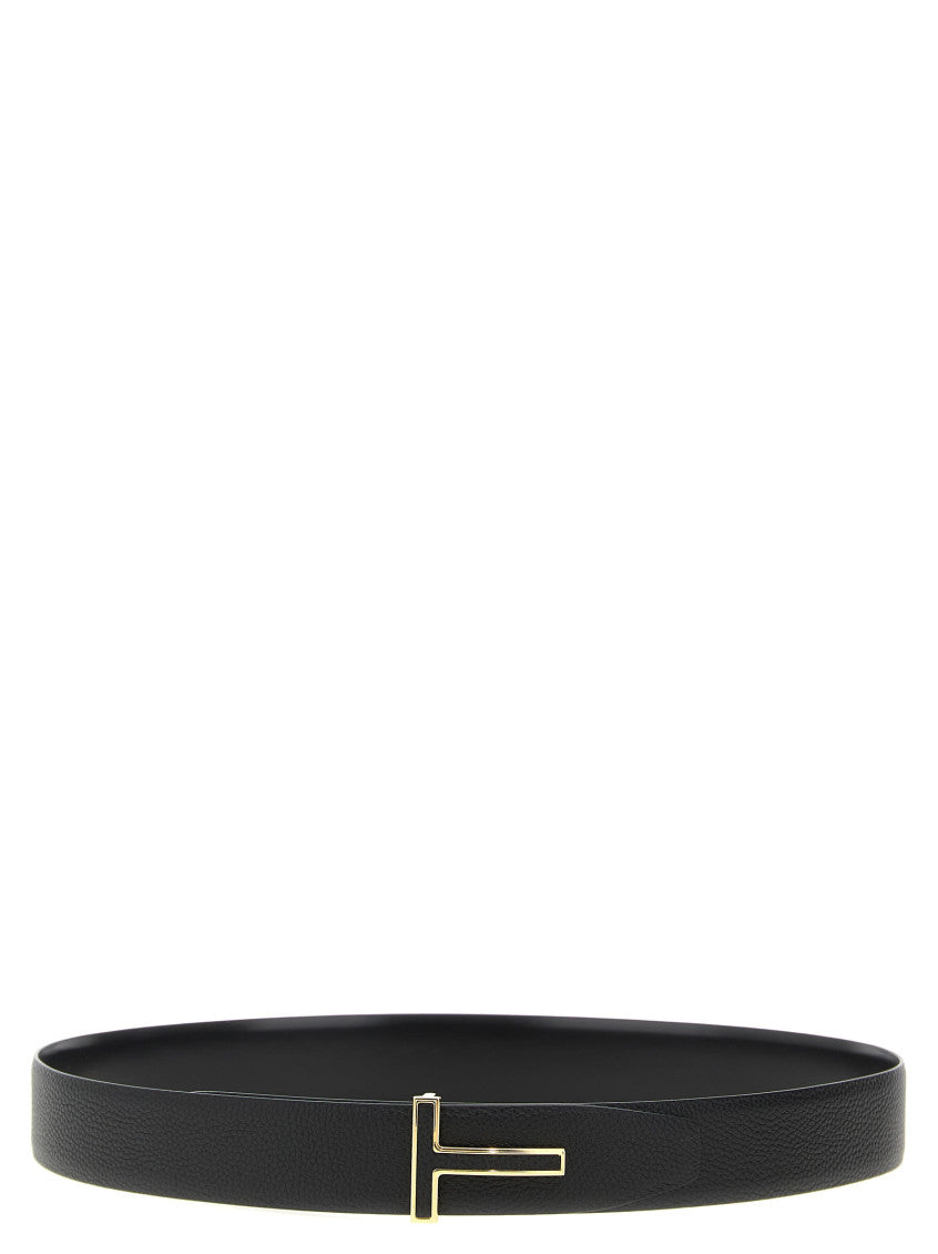 Black Logo buckle reversible belt 1