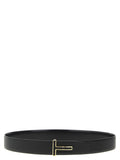 Black Logo buckle reversible belt 1